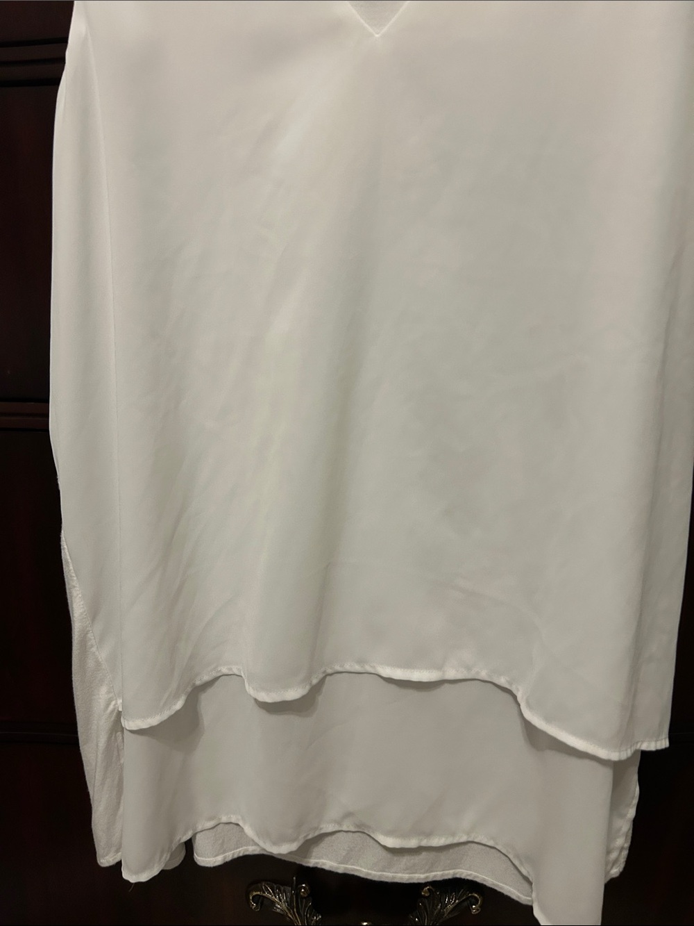 Michael Kors White V-Neck Layered Sleeveless Camisole - Picture 3 of 5